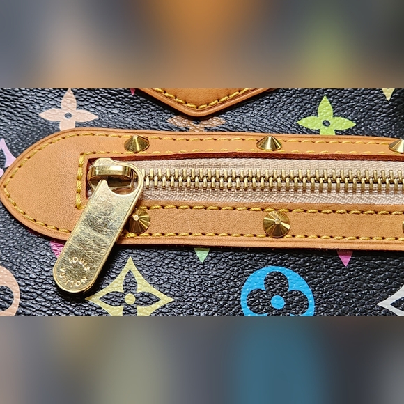 Louis Vuitton x Takashi Murakami Black Multicolor Mongram Alma - Picture 11 of 16